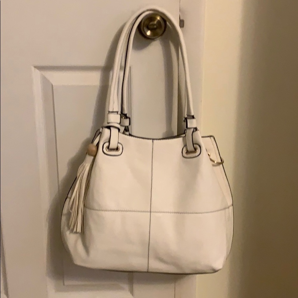 White pleather purse